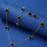 Luxury Clover Flower Jewelry Set – Necklace, Earrings & Bracelet for Women