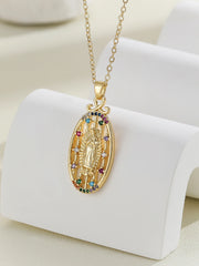 Luxury Zircon Santa Maria Necklace – Colorful Religious Pendant Jewelry