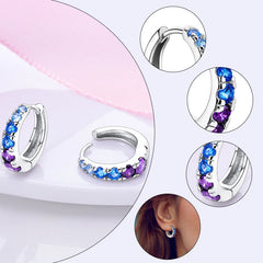 925 Sterling Silver Hoops Earrings Hypoallergenic Hoops Earrings With Zirconia Fashion High Quality Jewelry for Women Girls