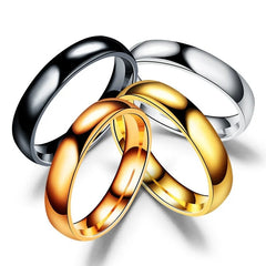 6mm Titanium Couple Ring – Hypoallergenic Polished Wedding Band for Men & Women