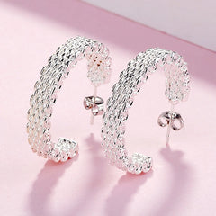 925 Sterling Silver Charm Stud Earrings – Elegant Christmas Gift Jewelry for Women
