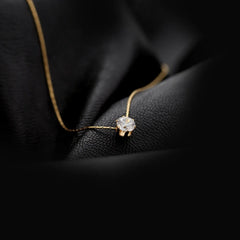 Ultra-simple Stainless Steel Golden Wire Chain Advanced Sense Inlaid Necklace Women's Clavicle Chain Niche Luxury Does Not Fade