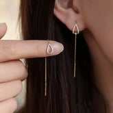 Elegant Water Drop Tassel Earrings – Long Fashion Jewelry for Women