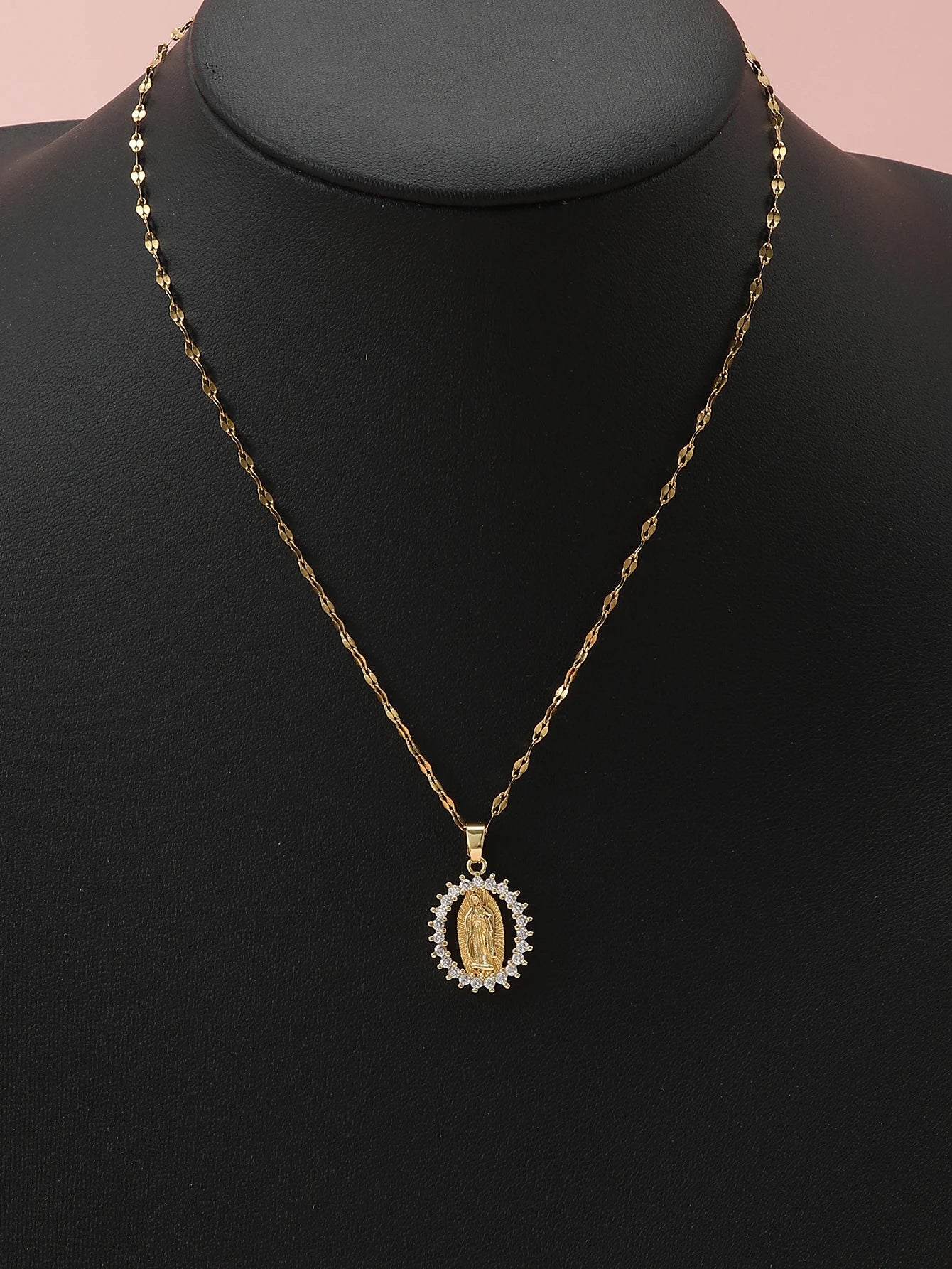 Luxury Zircon Santa Maria Necklace – Colorful Religious Pendant Jewelry