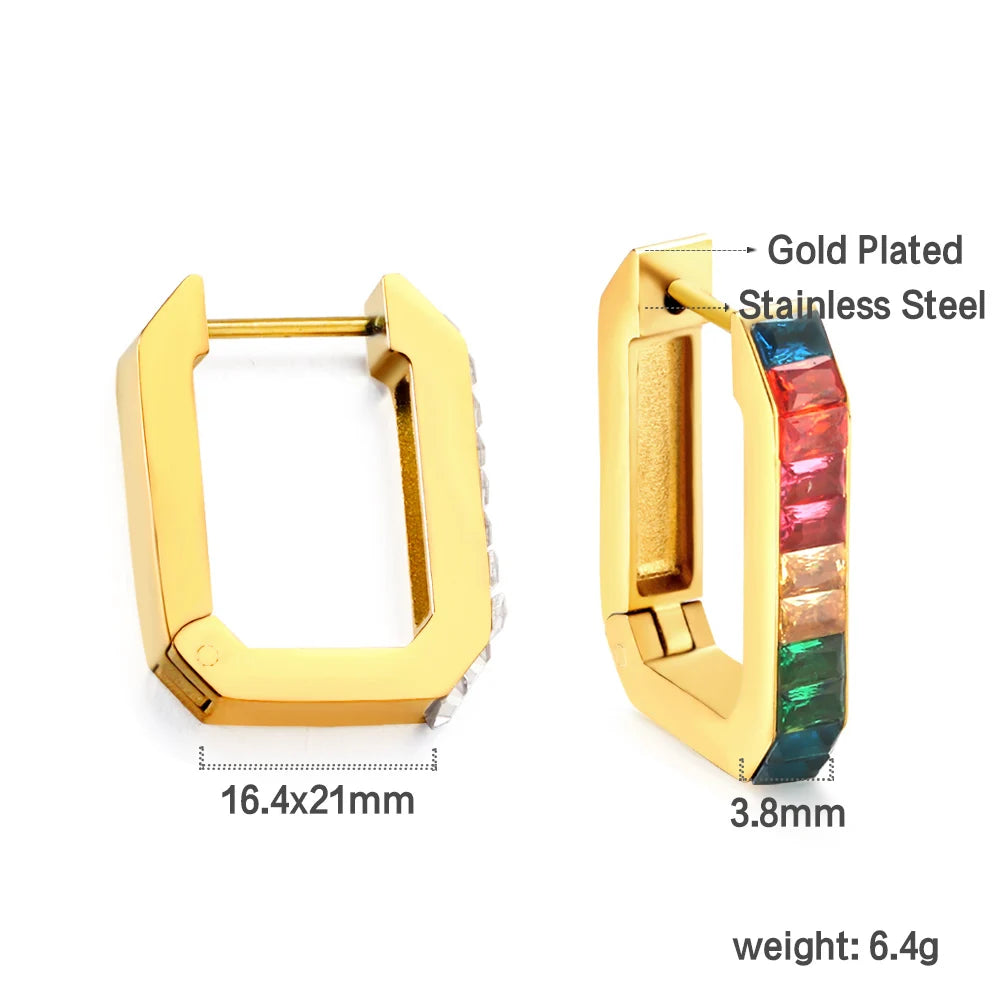 Luxury Vintage Square Hoop Earrings