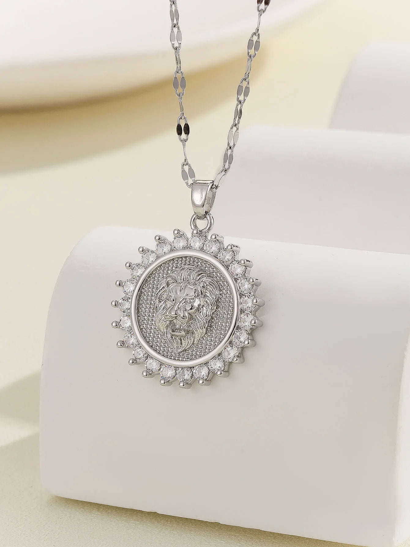 Luxury Zircon Santa Maria Necklace – Colorful Religious Pendant Jewelry