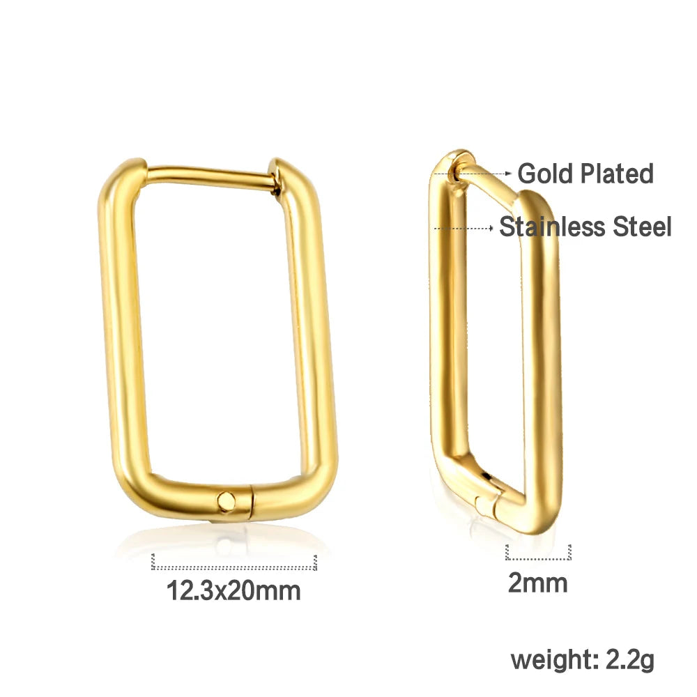 Luxury Vintage Square Hoop Earrings