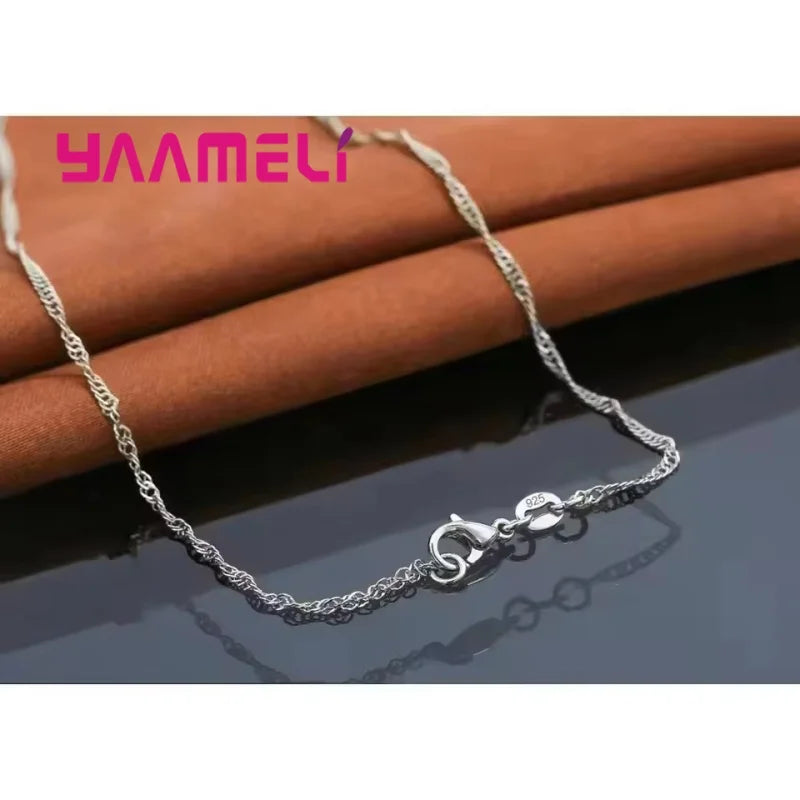 925 Sterling Silver Heart Jewelry Set – Romantic Long Chain Necklace & Earrings for Women