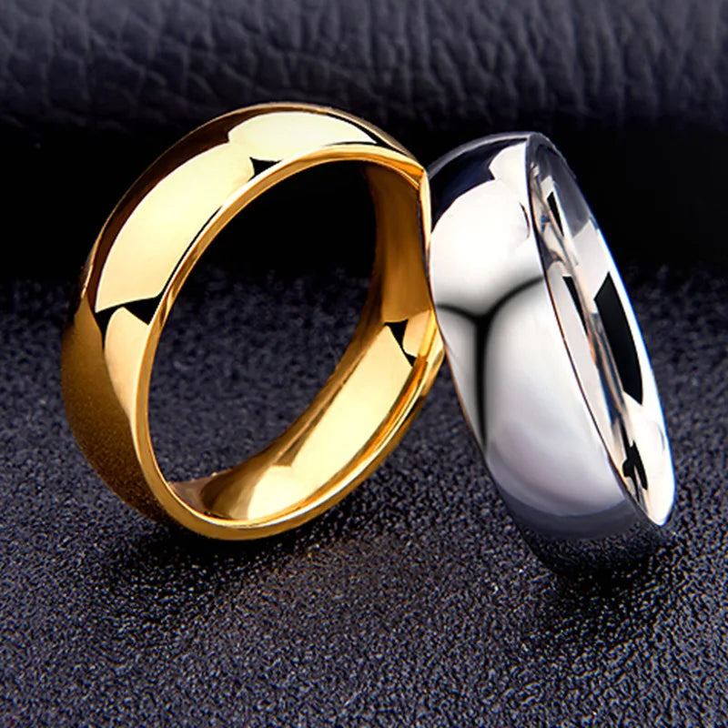 6mm Titanium Couple Ring – Hypoallergenic Polished Wedding Band for Men & Women