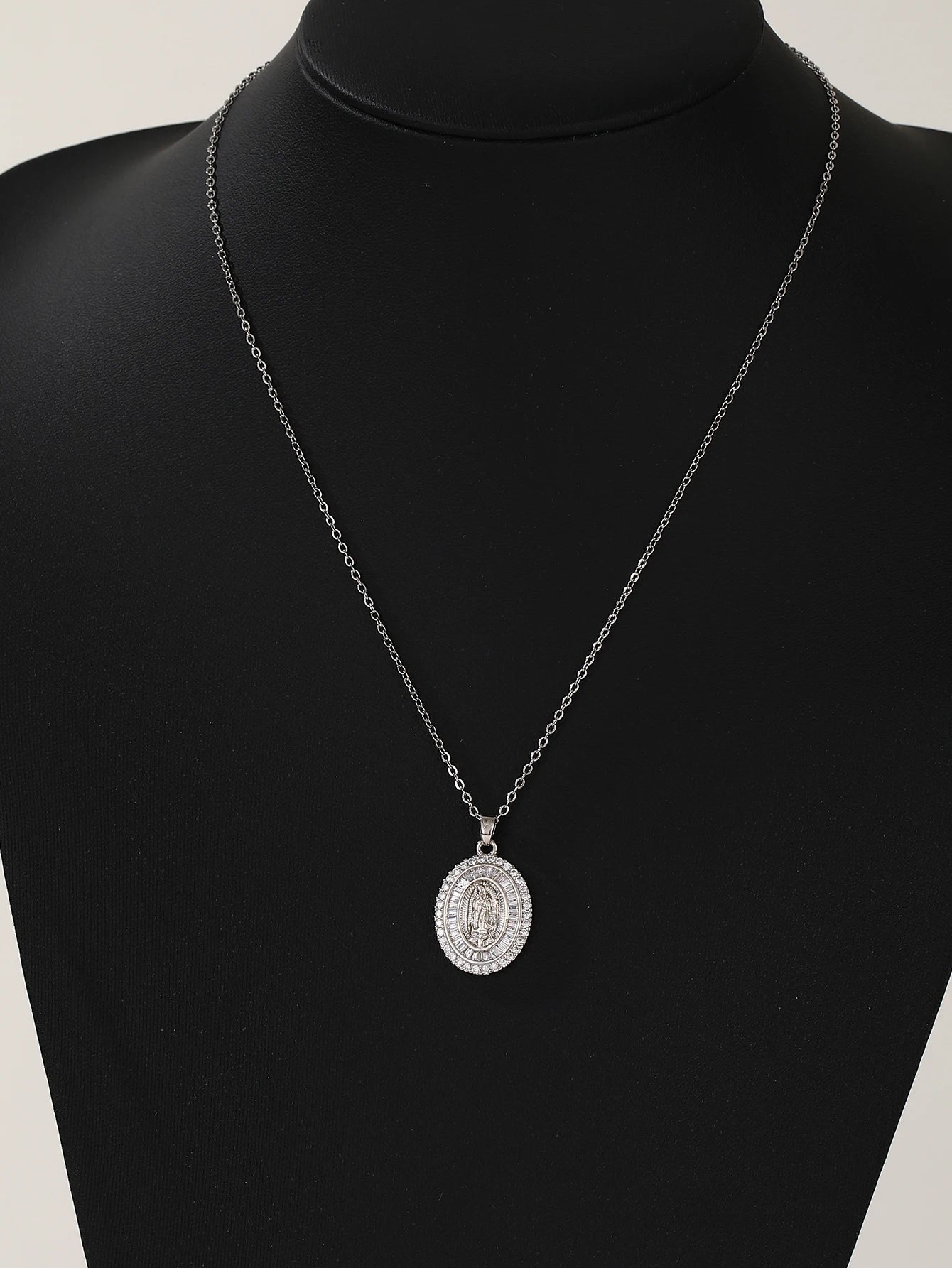 Luxury Zircon Santa Maria Necklace – Colorful Religious Pendant Jewelry
