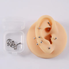 12-Piece Surgical Steel Piercing Set – Multi-Color Ear, Nose & Body Jewelry