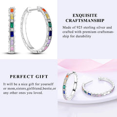 925 Sterling Silver Hoops Earrings Hypoallergenic Hoops Earrings With Zirconia Fashion High Quality Jewelry for Women Girls