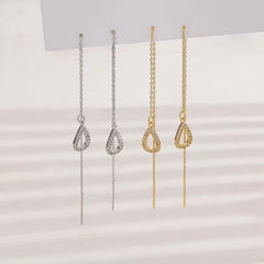 Elegant Water Drop Tassel Earrings – Long Fashion Jewelry for Women