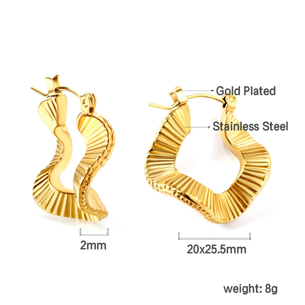 Luxury Vintage Square Hoop Earrings