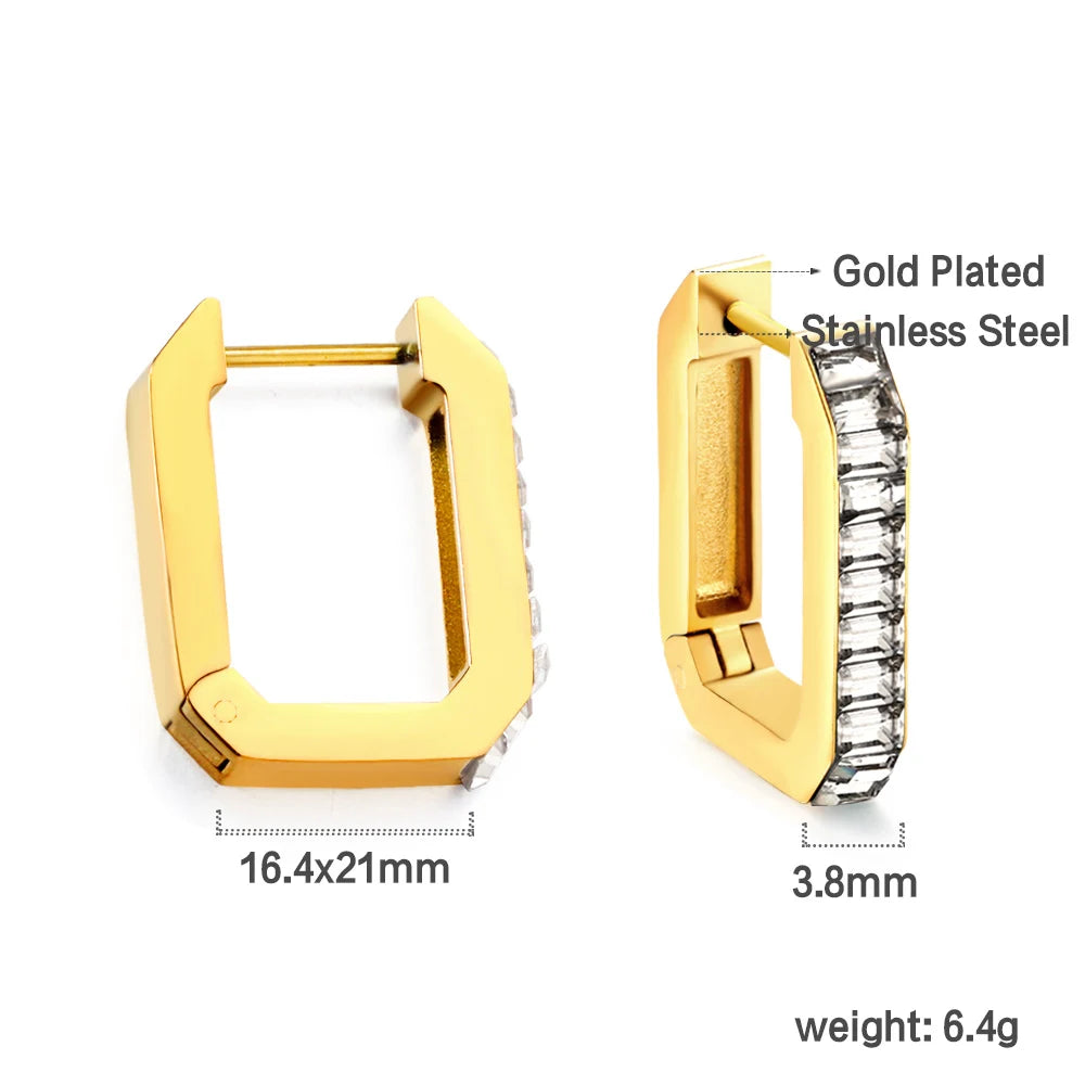 Luxury Vintage Square Hoop Earrings