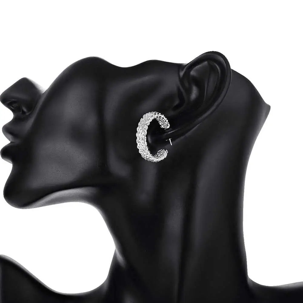 925 Sterling Silver Charm Stud Earrings – Elegant Christmas Gift Jewelry for Women