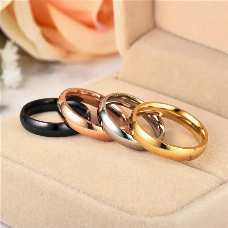 6mm Titanium Couple Ring – Hypoallergenic Polished Wedding Band for Men & Women