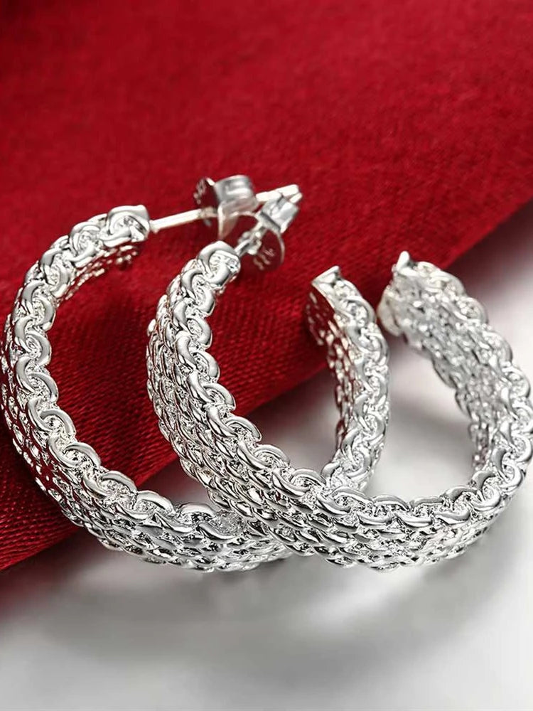 925 Sterling Silver Charm Stud Earrings – Elegant Christmas Gift Jewelry for Women