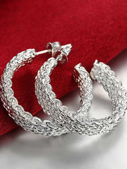 925 Sterling Silver Charm Stud Earrings – Elegant Christmas Gift Jewelry for Women