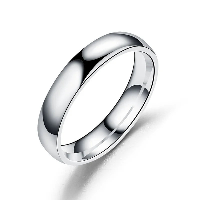 6mm Titanium Couple Ring – Hypoallergenic Polished Wedding Band for Men & Women
