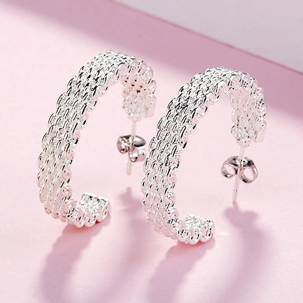 925 Sterling Silver Charm Stud Earrings – Elegant Christmas Gift Jewelry for Women