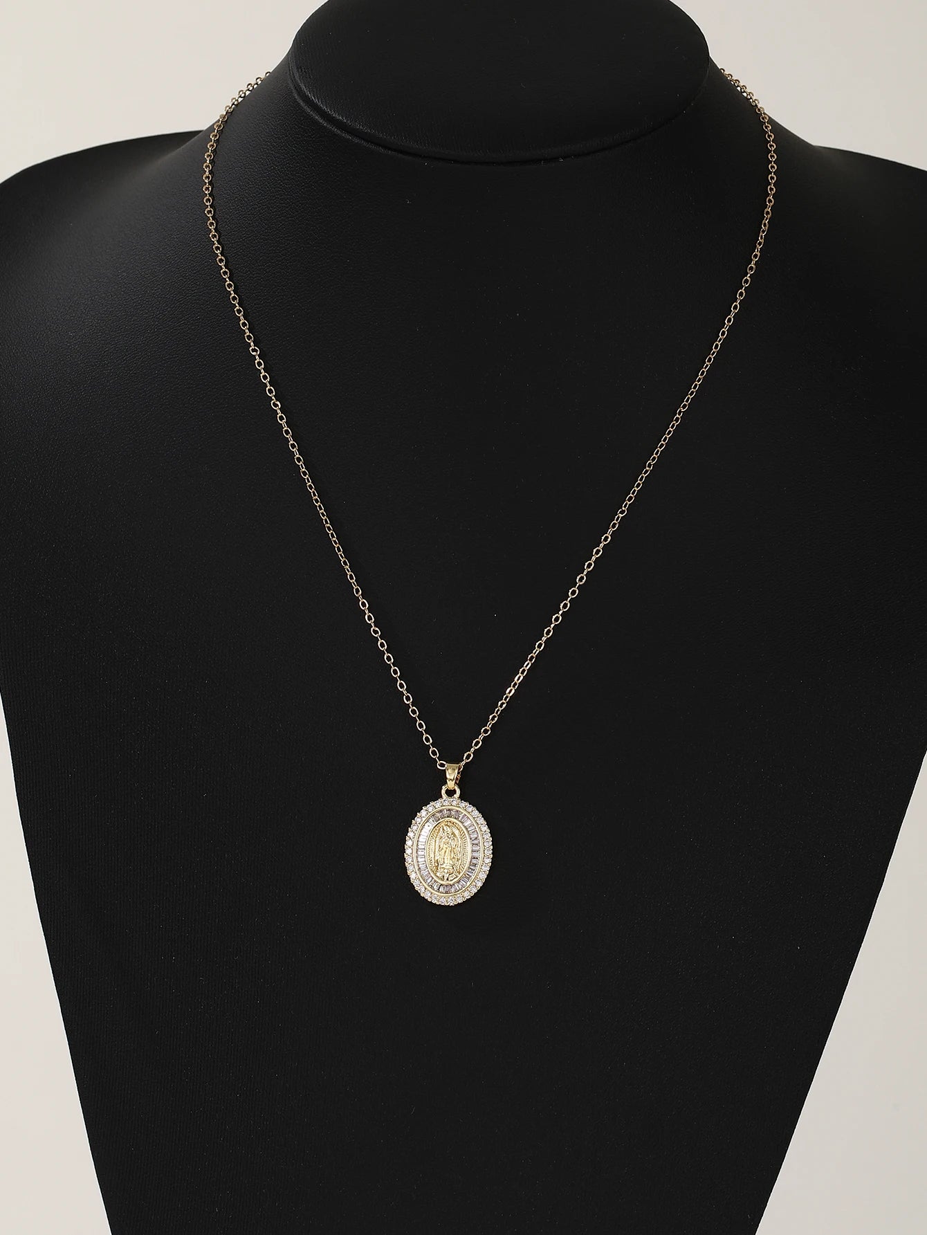 Luxury Zircon Santa Maria Necklace – Colorful Religious Pendant Jewelry