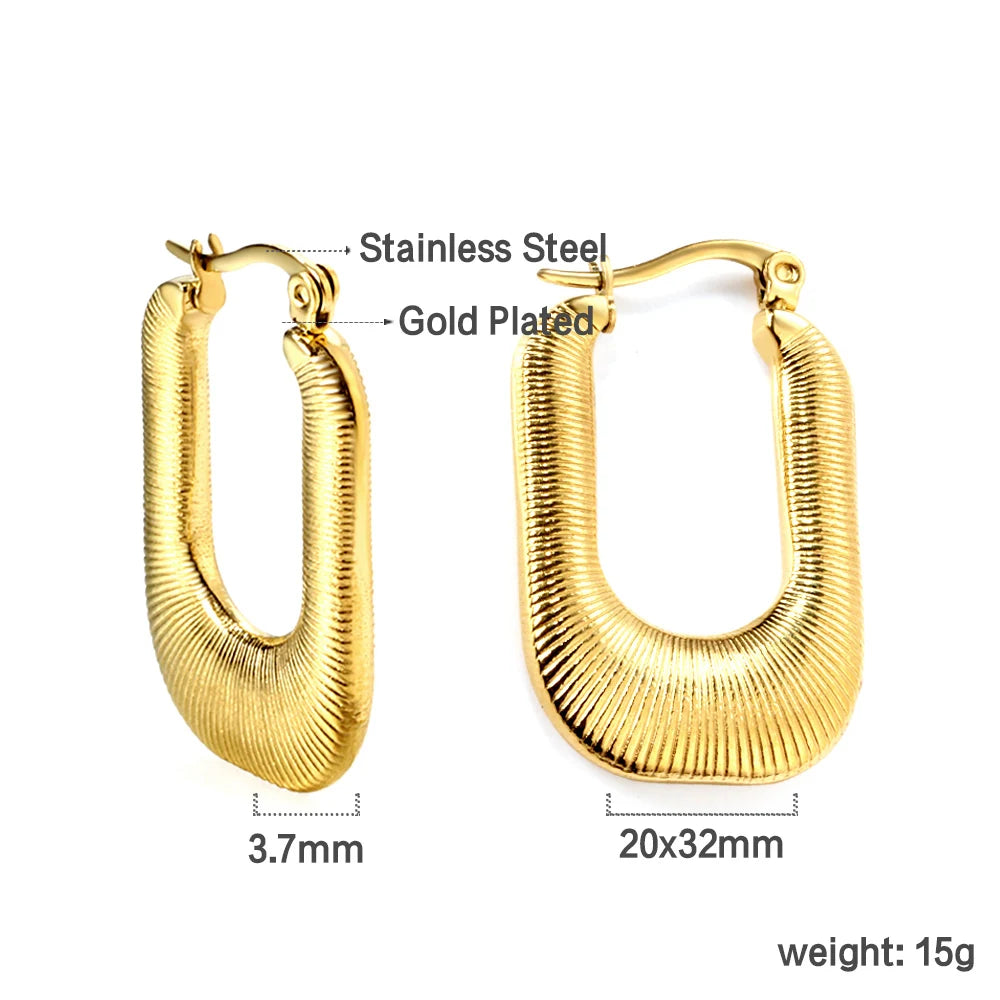 Luxury Vintage Square Hoop Earrings