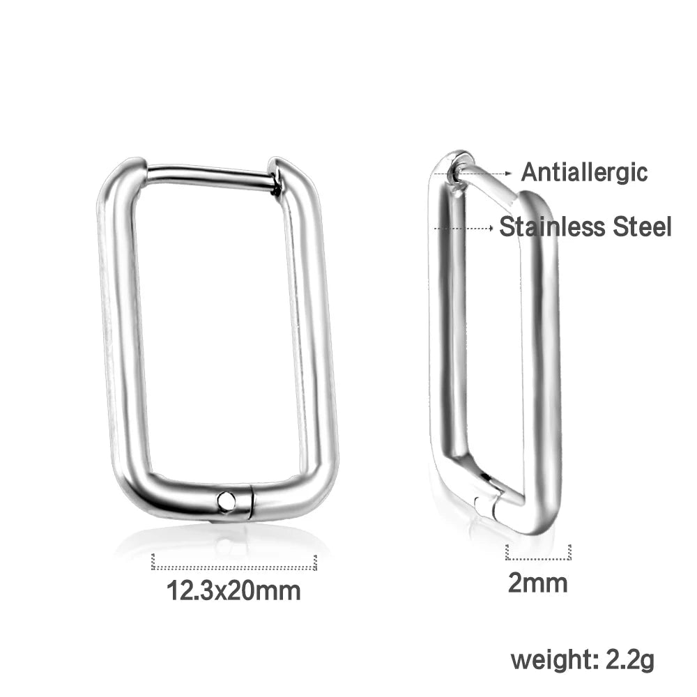 Luxury Vintage Square Hoop Earrings