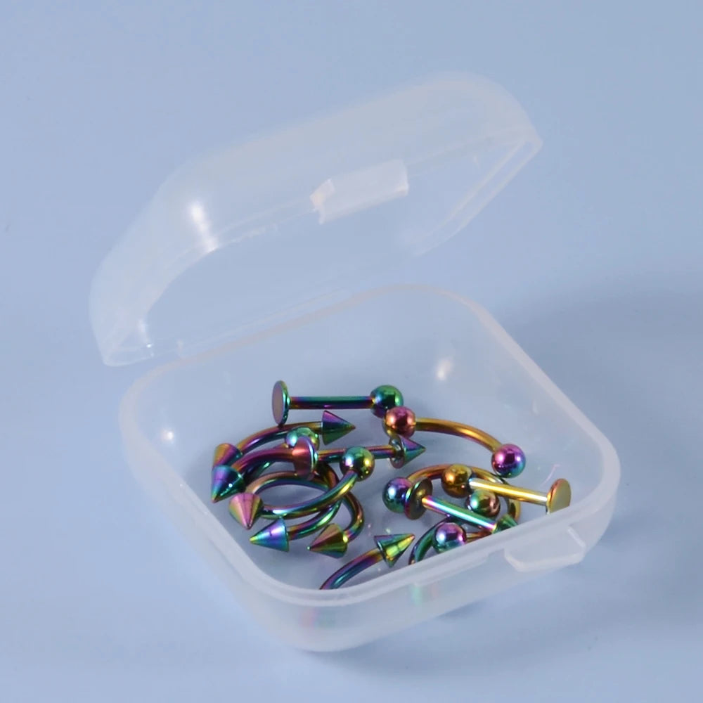 12-Piece Surgical Steel Piercing Set – Multi-Color Ear, Nose & Body Jewelry