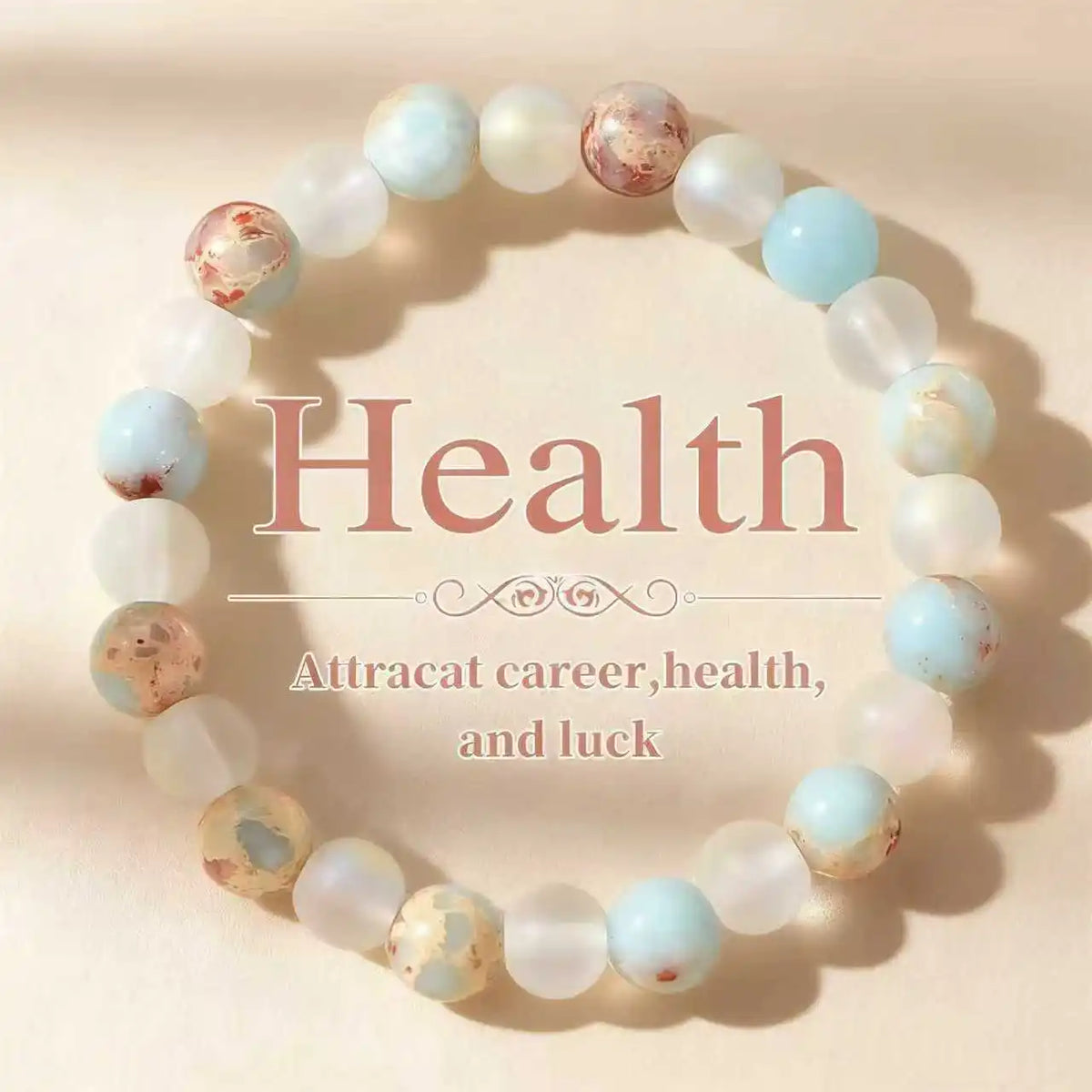 Quartz & Ocean Stone Beaded Bracelet – Unisex Natural Crystal Jewelry