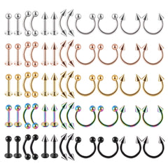 12-Piece Surgical Steel Piercing Set – Multi-Color Ear, Nose & Body Jewelry