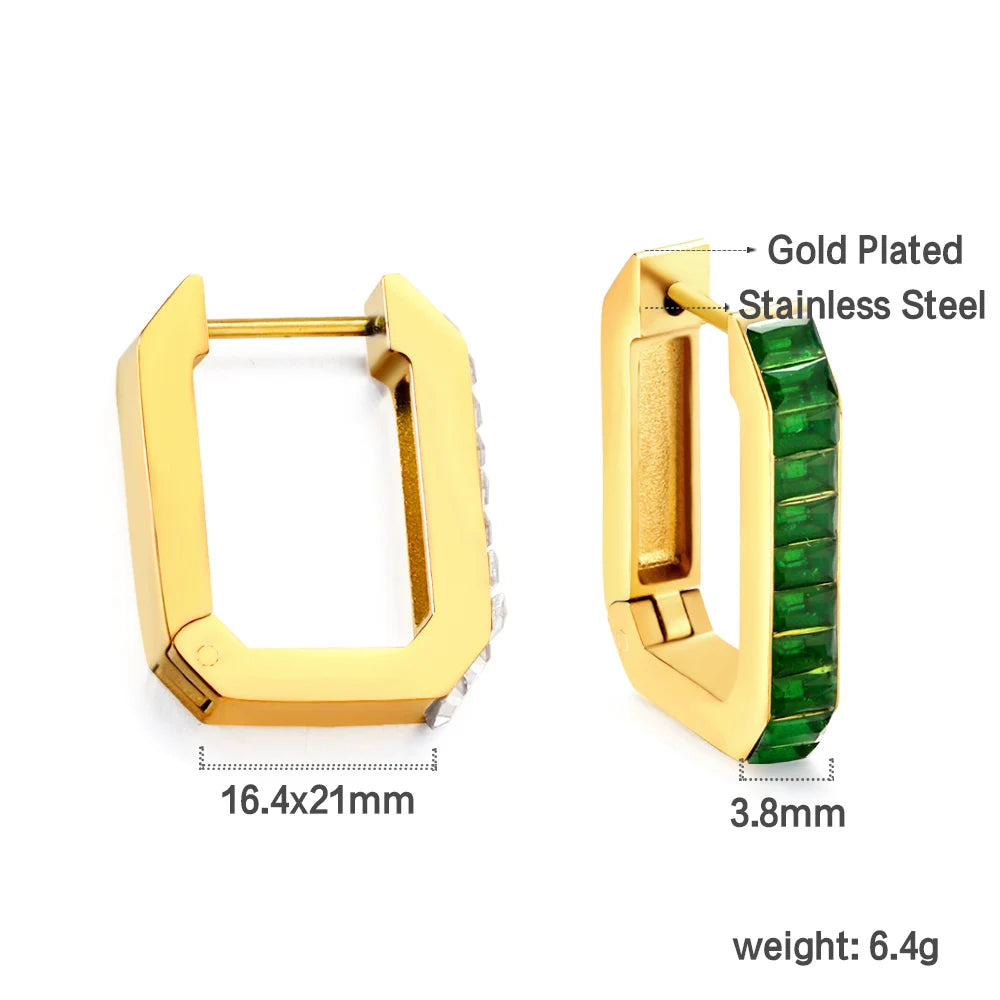 Luxury Vintage Square Hoop Earrings