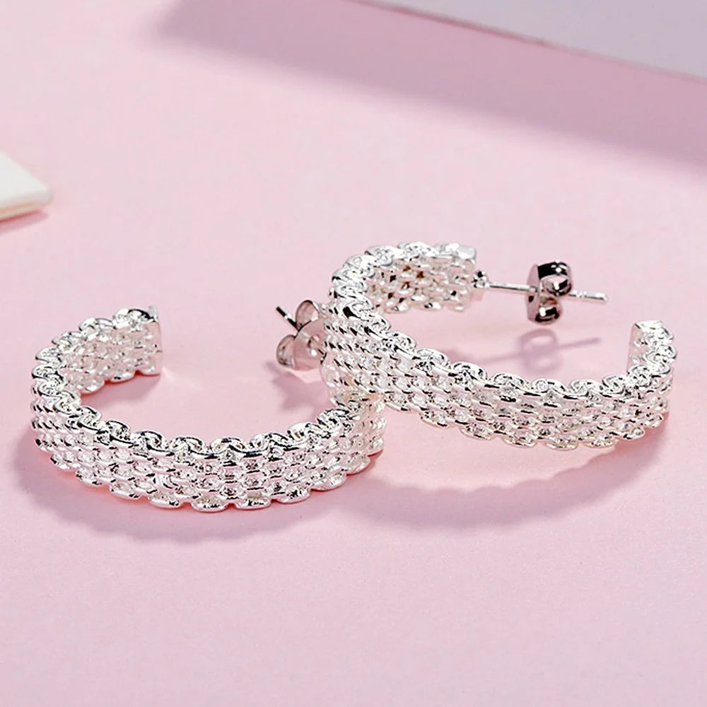 925 Sterling Silver Charm Stud Earrings – Elegant Christmas Gift Jewelry for Women