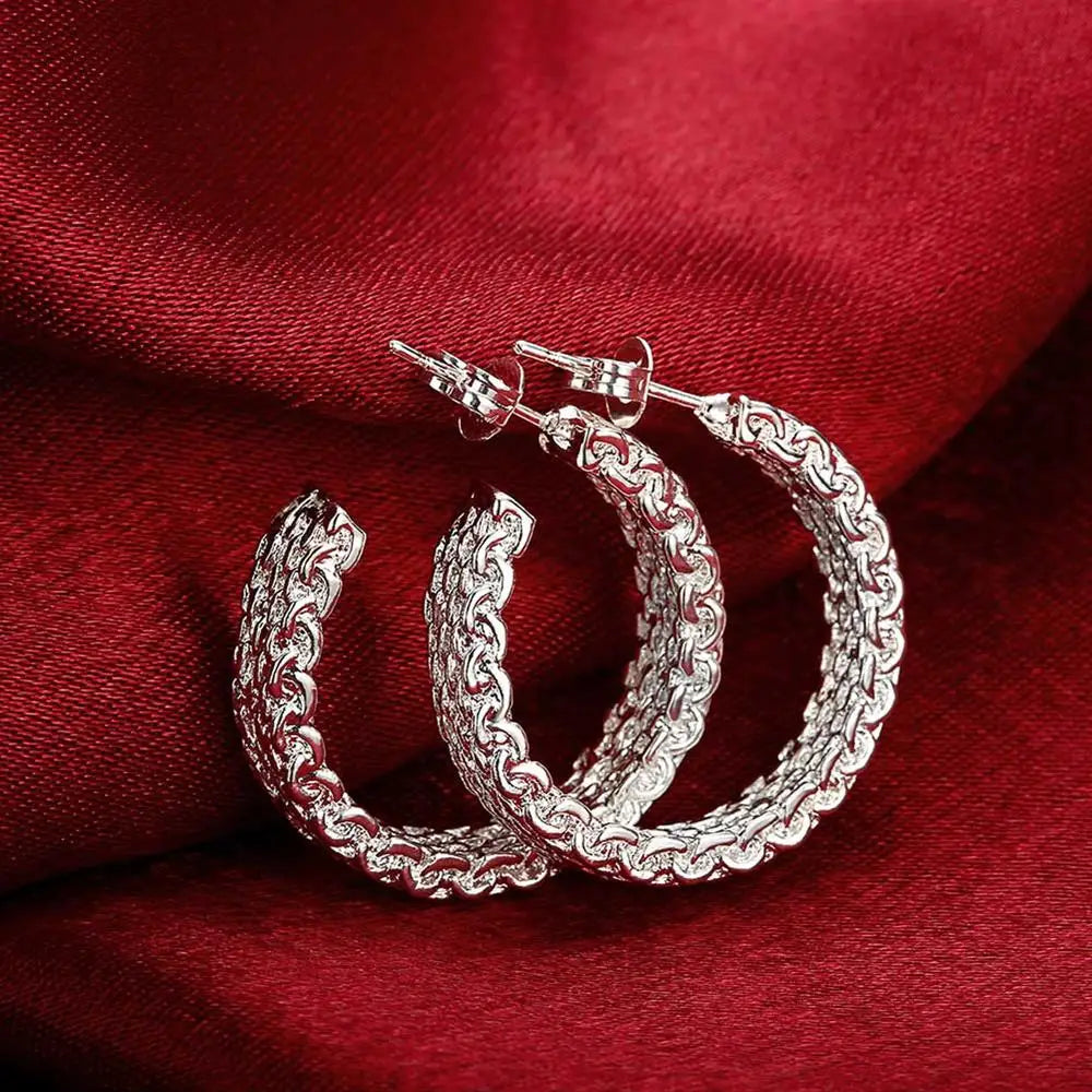 925 Sterling Silver Charm Stud Earrings – Elegant Christmas Gift Jewelry for Women