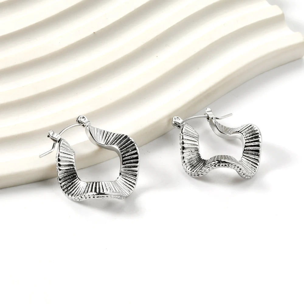 Luxury Vintage Square Hoop Earrings