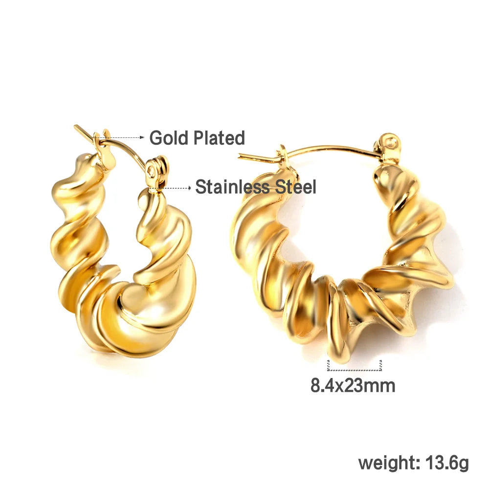 Luxury Vintage Square Hoop Earrings
