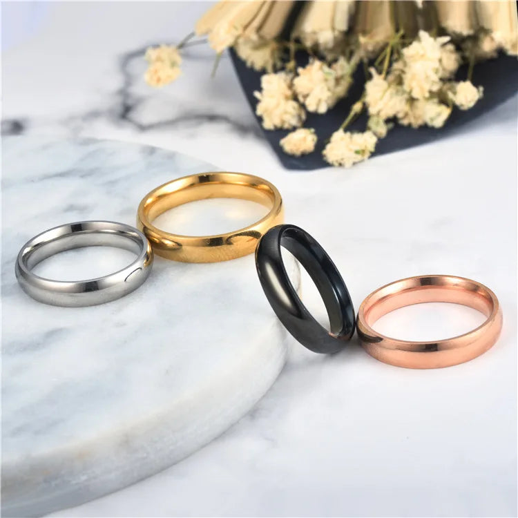 6mm Titanium Couple Ring – Hypoallergenic Polished Wedding Band for Men & Women